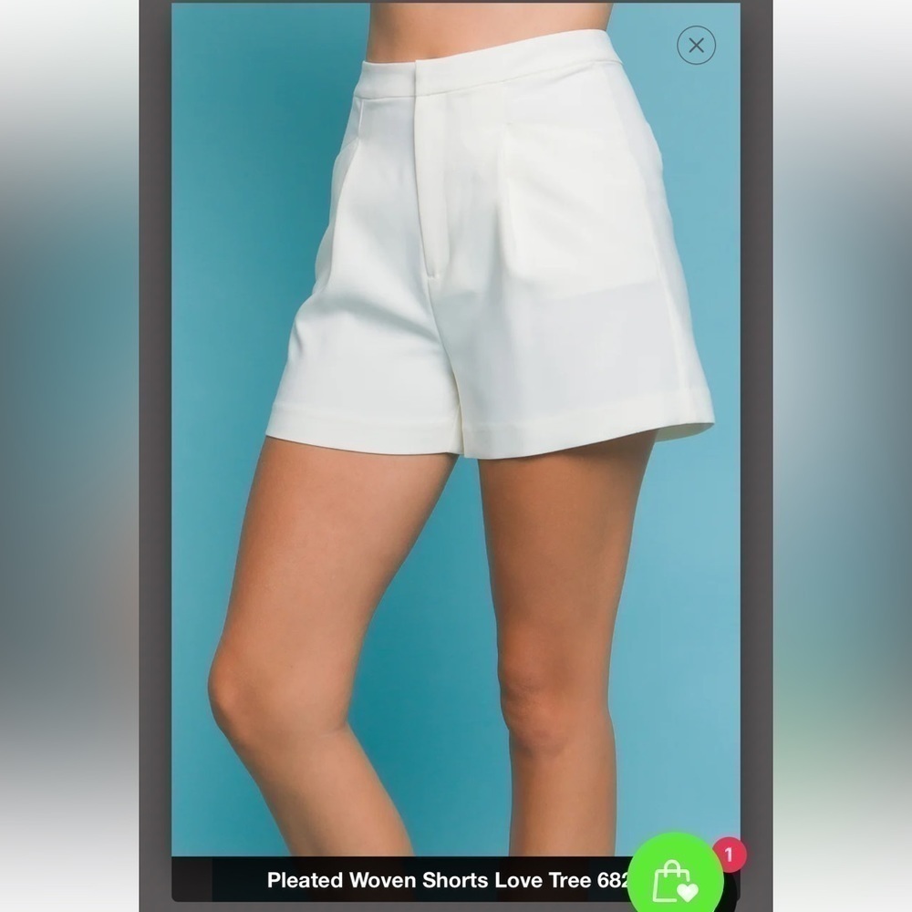 NWT-love tree-L-lime green-pleated,woven, lightweight, shorts.